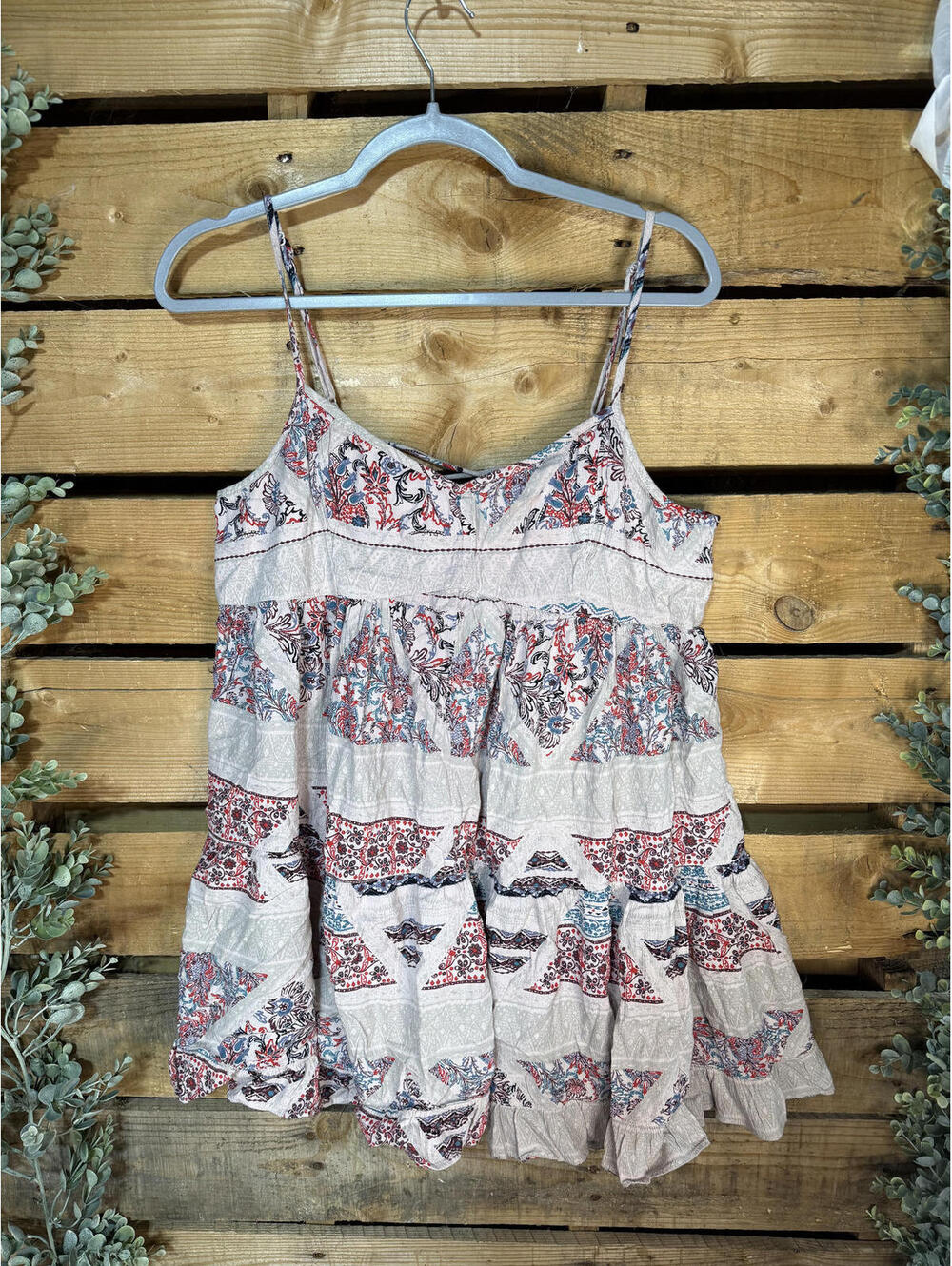 Bohemian Patterned Spaghetti Strap Dress